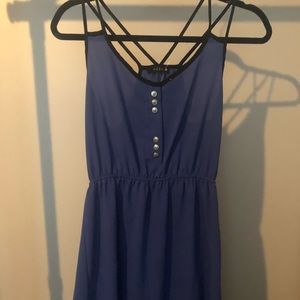 Short chiffon blue mini dress